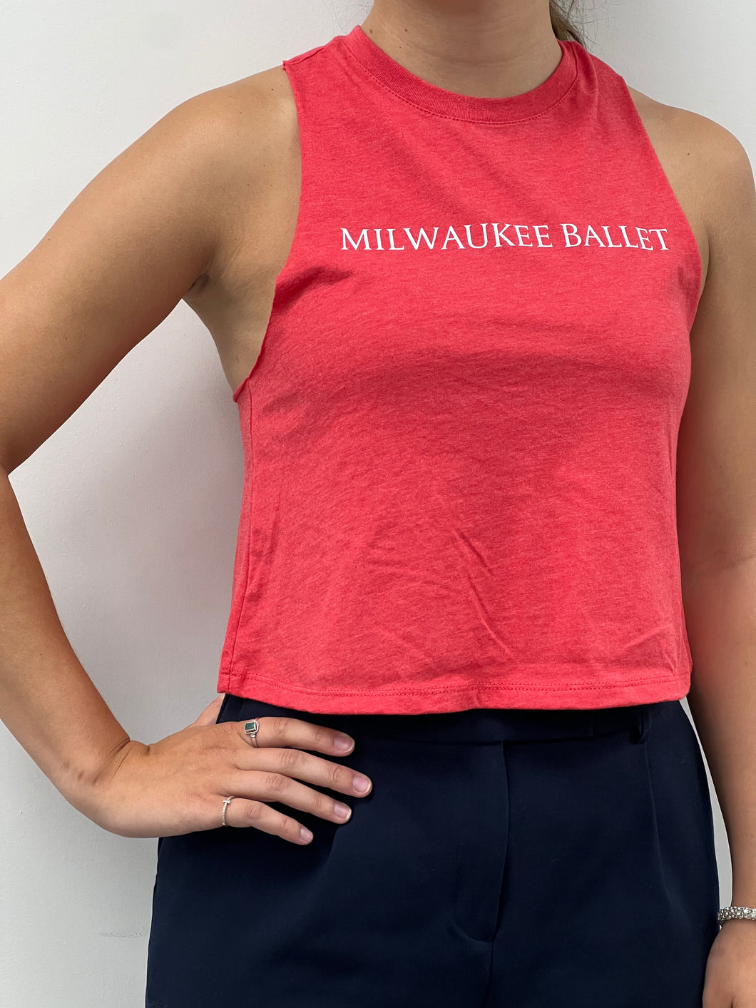 Red Ladies' Racerback Cropped Tank