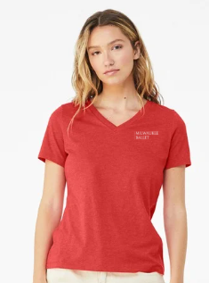 Red Ladies Logo V-Neck T-Shirt